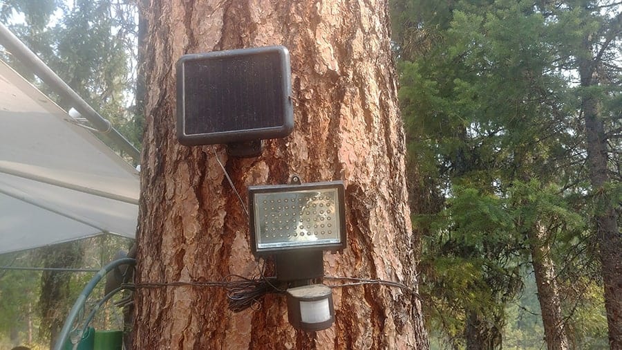 Luces solares para exteriores para moverse por la cabaña después del anochecer